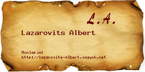 Lazarovits Albert névjegykártya